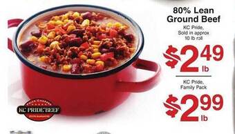 Price Chopper 80% lean ground beef offer