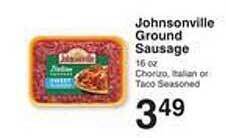 Price Chopper Johnsonville ground sausage offer