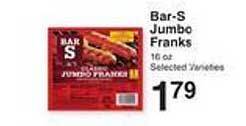 Price Chopper Bar-s jumbo franks offer