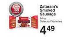 Price Chopper Zatarain's smoked sausage offer