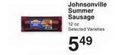 Price Chopper Johnsonville summer sausage offer