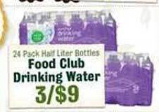 Robert Fresh Market Food club drinking water offer