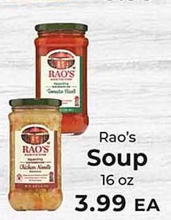 Sunset Foods Rao's soup offer