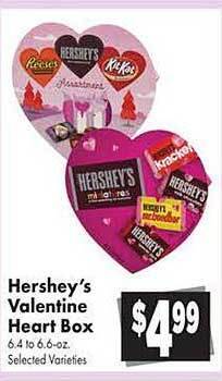Rosauers Hershey's valentine heart box offer