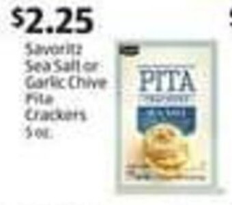 Aldi Savoritz Sea Salt or Garlic Chive Pita Crackers offer