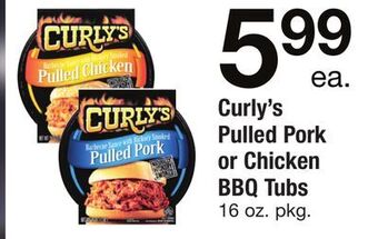 ACME Curly's pulled pork or chicken bbq tubs offer