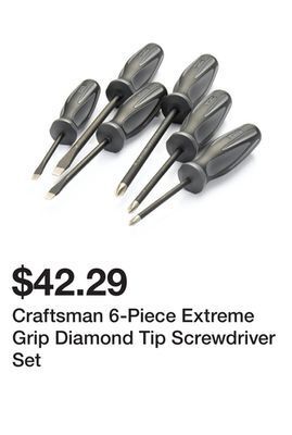 Kmart Craftsman 6-piece extreme grip diamond tip screwdriver set offer