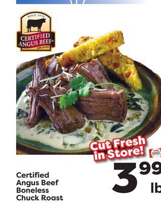 Weis Markets Certified angus beef boneless chuck roast offer
