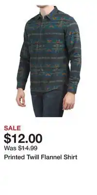 TJ Maxx Printed twill flannel shirt offer
