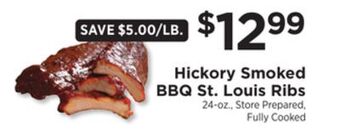 ShopRite Hickory smoked bbq st. louis ribs offer