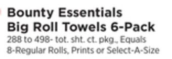 ShopRite Big roll towels 6-pack offer