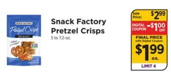 ShopRite Pretzel crisps offer