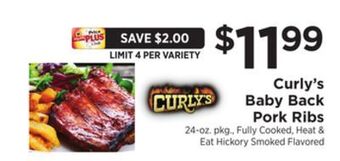 ShopRite Baby back pork ribs offer