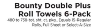 ShopRite Double plus roll towels 6-pack offer