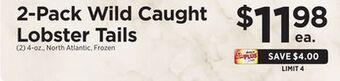 ShopRite 2-pack wild caught lobster tails offer
