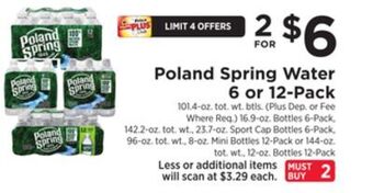 ShopRite Water 6 or 12-pack offer