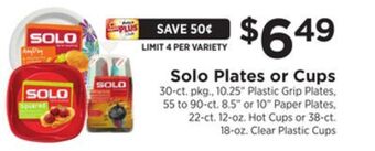 ShopRite Plates or cups offer
