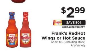 ShopRite Redhot wings or hot sauce offer