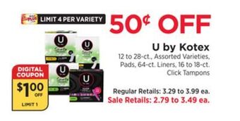 ShopRite U by kotex offer