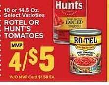 Food Lion Rotel or hunt's tomatoes offer
