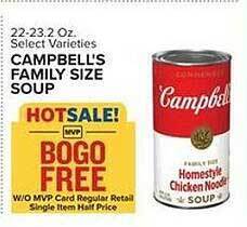 Food Lion Campbell's family size soup offer