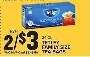 Food Lion Tetley family size tea bags offer