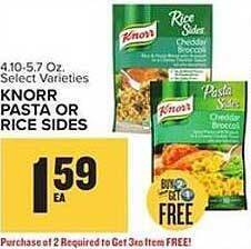Food Lion Knorr pasta or rice sides offer
