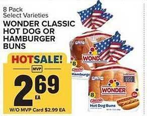 Food Lion Wonder classic hot dog or hamburger buns offer