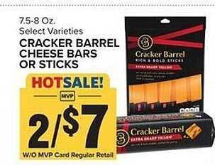 Food Lion Cracker barrel cheese bars or sticks offer