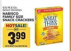 Food Lion Nabisco family size snack crackers offer
