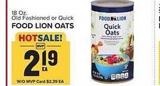 Food Lion Food lion oats offer