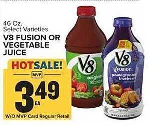 Food Lion V8 fusion or vegetable juice offer