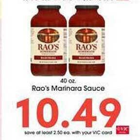 Harris Teeter Rao's marinara sauce offer