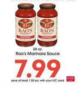 Harris Teeter Rao's marinara sauce offer
