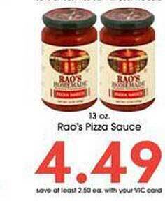 Harris Teeter Rao's pizza sauce offer