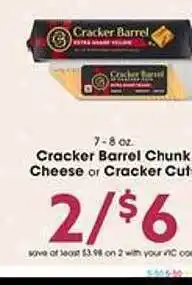 Harris Teeter Cracker barrel chunk cheese or cracker cut offer