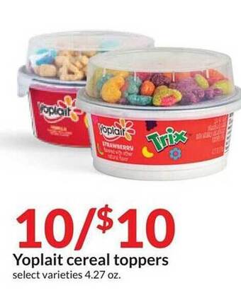 Hy-Vee Yoplait cereal toppers offer