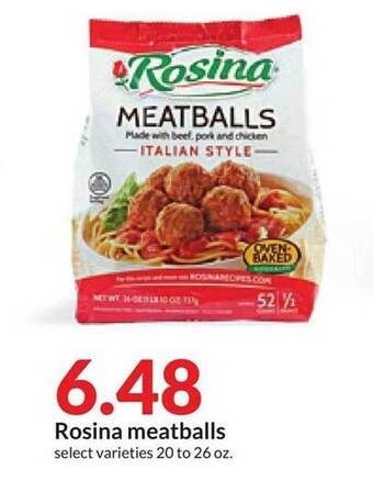 Hy-Vee Rosina meatballs offer