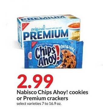Hy-Vee Nabisco chips ahoy! cookies or premium crackers offer