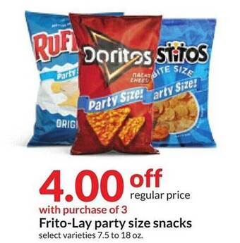 Hy-Vee Frito-lay party size snacks offer