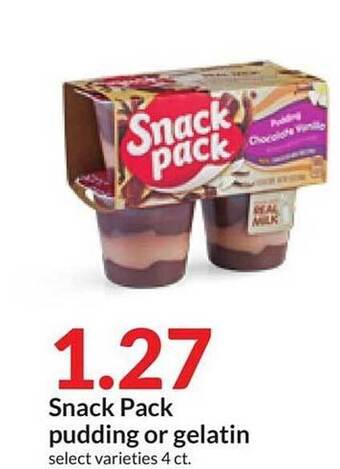Hy-Vee Snack pack pudding or gelatin offer