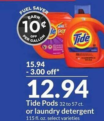 Hy-Vee Tide pods or laundry detergent offer
