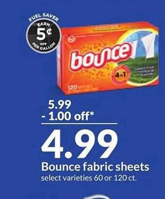 Hy-Vee Bounce fabric sheets offer