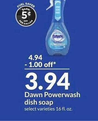 Hy-Vee Dawn powerwash dish soap offer