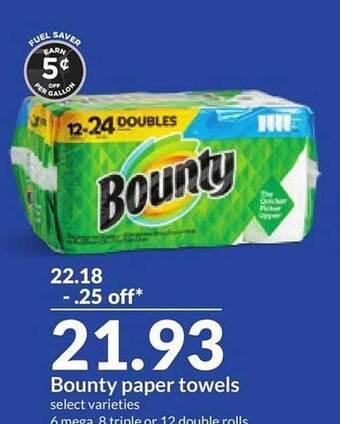 Hy-Vee Bounty paper towels offer