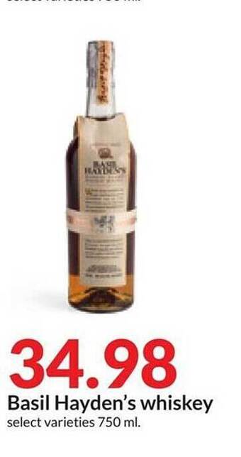 Hy-Vee Basil hayden's whiskey offer