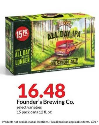 Hy-Vee Founder's brewing co. offer