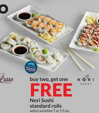 Hy-Vee Nori sushi standard rolls offer
