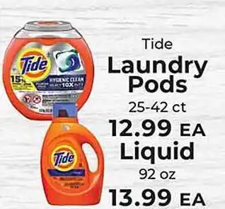Sunset Foods Tide laundry pods or liquid offer