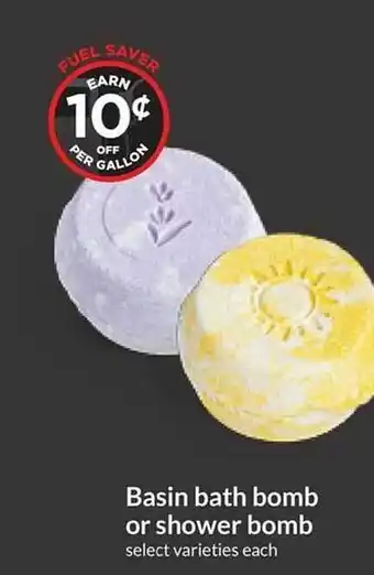 Hy-Vee Basin bath bomb or shower bomb offer